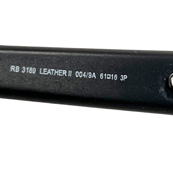 Vtg Ray Ban RB3189 Leather II 004/9A Polarized Sunglasses Metal Wrap Italy Black - Picture 6 of 13